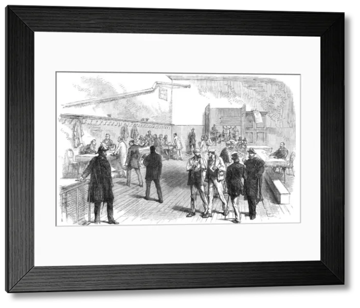 Framed Print : The Elections in France: electors receiving their voting-cards at the Mairie of Montmartre, 1869. Creator: Unknown Framed Print : The Elections in France: electors receiving their voting-cards at the Mairie of Montmartre, 1869. Creator: Unknown