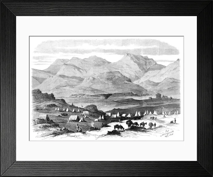 Framed Print : The Abyssinian Expedition: General Sir Robert Napier's camp at Adigerat, 1868. Creator: Unknown Framed Print : The Abyssinian Expedition: General Sir Robert Napier's camp at Adigerat, 1868. Creator: Unknown
