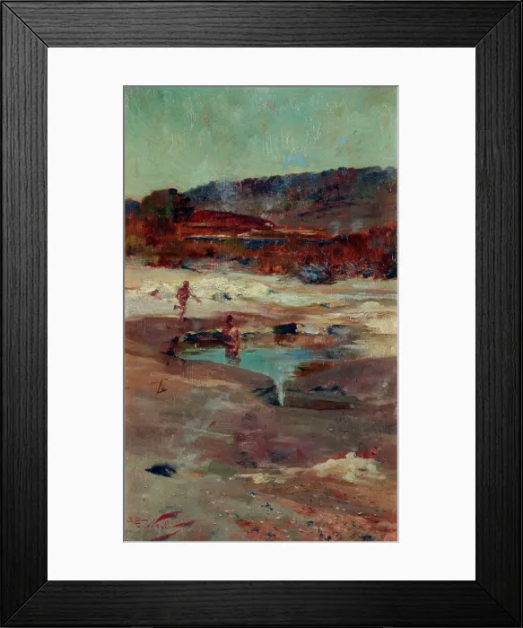 Framed Print : At Rotorua, c1897. Creator: Girolamo Pieri Nerli Framed Print : At Rotorua, c1897. Creator: Girolamo Pieri Nerli
