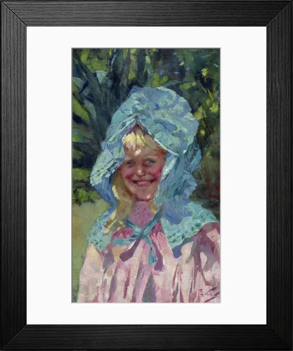 Framed Print : Girl in sunbonnet, c1897. Creator: Girolamo Pieri Nerli Framed Print : Girl in sunbonnet, c1897. Creator: Girolamo Pieri Nerli