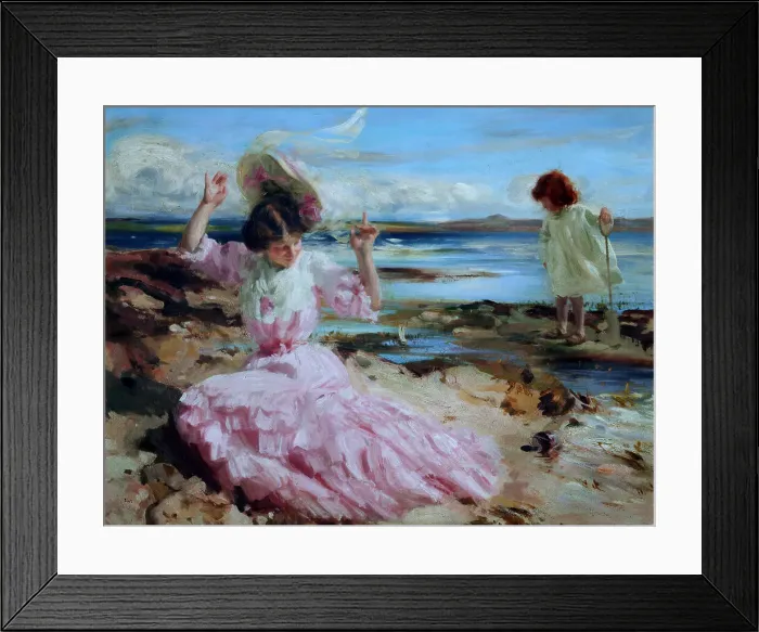 Framed Print : By summer seas, c1904. Creator: Charles Sims Framed Print : By summer seas, c1904. Creator: Charles Sims