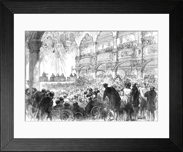 Framed Print : The Elections in Paris: a meeting in a fashionable quarter, 1869. Creator: Unknown Framed Print : The Elections in Paris: a meeting in a fashionable quarter, 1869. Creator: Unknown