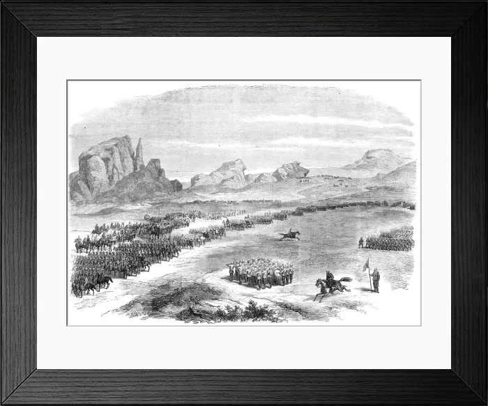 Framed Print : The Abyssinian Expedition: review of the British Army on the Queen's birthday, at Senafe, 1868. Creator: Unknown Framed Print : The Abyssinian Expedition: review of the British Army on the Queen's birthday, at Senafe, 1868. Creator: Unknown