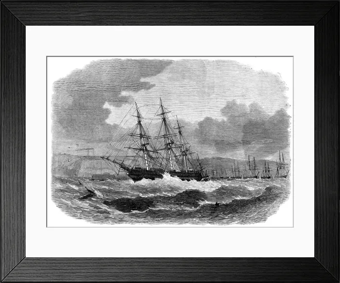Framed Print : The emigrant ship Amoor driving up the Catwater, Plymouth, in the late gale, 1865. Creator: Smyth Framed Print : The emigrant ship Amoor driving up the Catwater, Plymouth, in the late gale, 1865. Creator: Smyth