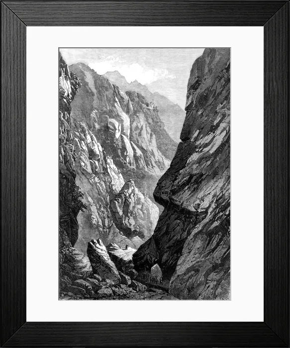 Framed Print : The Abyssinian Expedition: the Middle Sooroo Defile in the Senafe Pass, 1868. Creator: Mason Jackson Framed Print : The Abyssinian Expedition: the Middle Sooroo Defile in the Senafe Pass, 1868. Creator: Mason Jackson