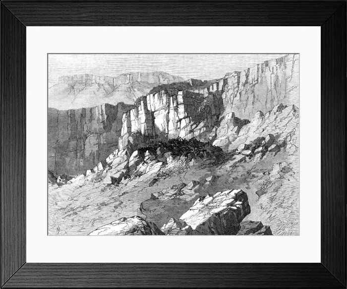 Framed Print : The Abyssinian Expedition: the place of execution of Theodore's prisoners at Magdala, 1868. Creator: Unknown Framed Print : The Abyssinian Expedition: the place of execution of Theodore's prisoners at Magdala, 1868. Creator: Unknown