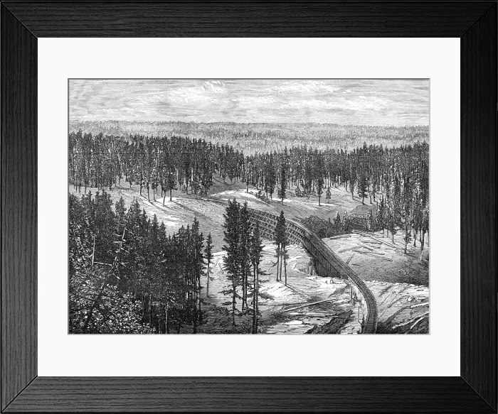 Framed Print : The Central Pacific Railway, North America: Long Ravine Bridge, 1868. Creator: Unknown Framed Print : The Central Pacific Railway, North America: Long Ravine Bridge, 1868. Creator: Unknown