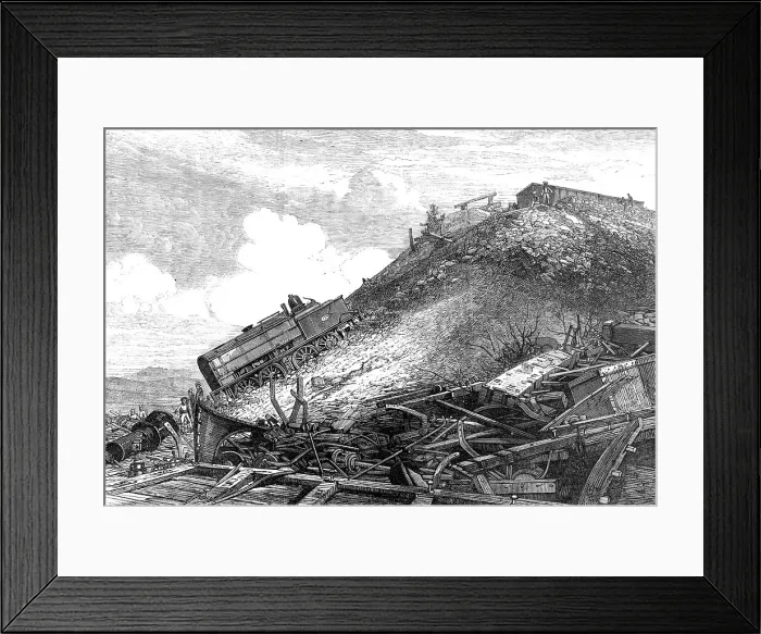 Framed Print : The Disaster on the Great Indian Peninsula Railway: scene of the accident, 1869. Creator: Unknown