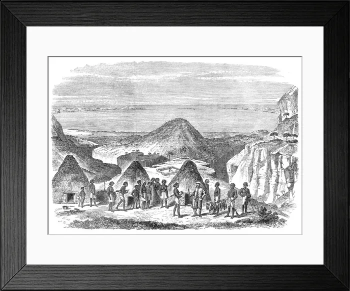 Framed Print : The Abyssinian Expedition: the Shoho Village of Akoo and the Head of Annesley Bay, 1868. Creator: Unknown Framed Print : The Abyssinian Expedition: the Shoho Village of Akoo and the Head of Annesley Bay, 1868. Creator: Unknown