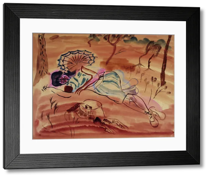 Framed Print : Pinewoods (Under the pines), 1931. Creator: Frances Hodgkins