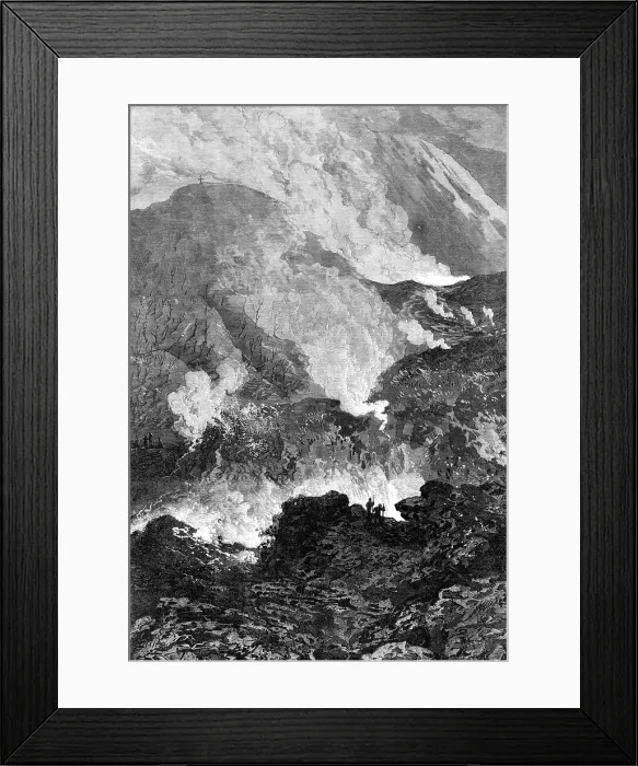 Framed Print : The eruption of Mount Vesuvius: flood of lava and red-hot ashes, 1868. Creator: Mason Jackson Framed Print : The eruption of Mount Vesuvius: flood of lava and red-hot ashes, 1868. Creator: Mason Jackson