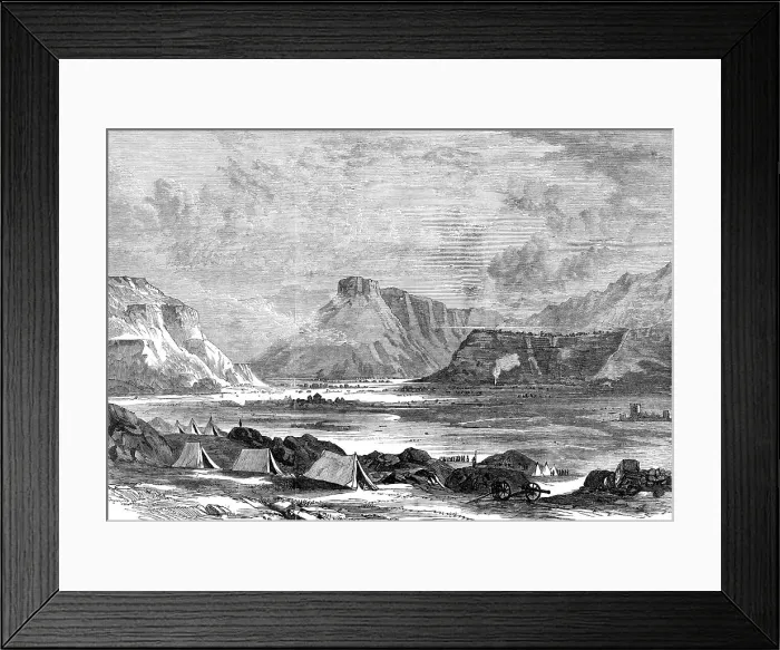 Framed Print : The Abyssinian Expedition: view from the fortified post of Adigerat, 1868. Creator: Unknown Framed Print : The Abyssinian Expedition: view from the fortified post of Adigerat, 1868. Creator: Unknown