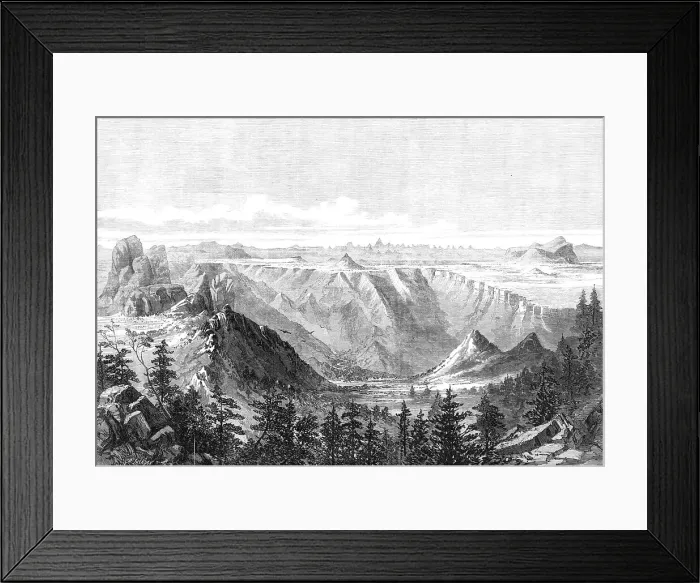 Framed Print : The Abyssinian Expedition: view of the plateau at Senafe, looking towards the Adowa Peaks, 1868. Creator: Mason Jackson Framed Print : The Abyssinian Expedition: view of the plateau at Senafe, looking towards the Adowa Peaks, 1868. Creator: Mason Jackson