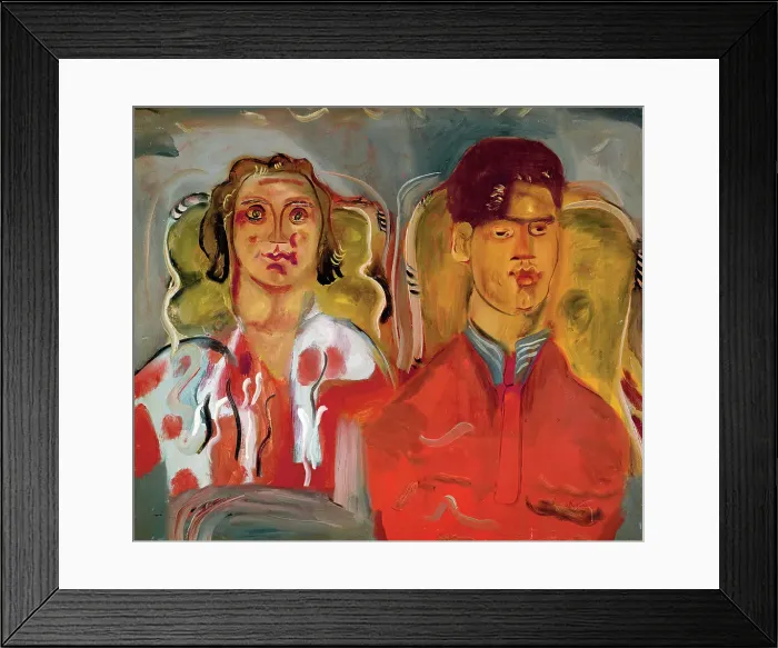 Framed Print : Double portrait No. 2 (Katharine and Anthony West), 1937. Creator: Frances Hodgkins Framed Print : Double portrait No. 2 (Katharine and Anthony West), 1937. Creator: Frances Hodgkins