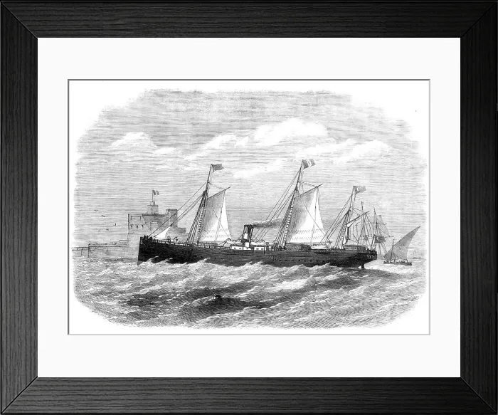 Framed Print : The Adriatic and Oriental Company's screw-steamer Cairo, of the Brindisi and Alexandria Line, 1869. Creator: Unknown Framed Print : The Adriatic and Oriental Company's screw-steamer Cairo, of the Brindisi and Alexandria Line, 1869. Creator: Unknown
