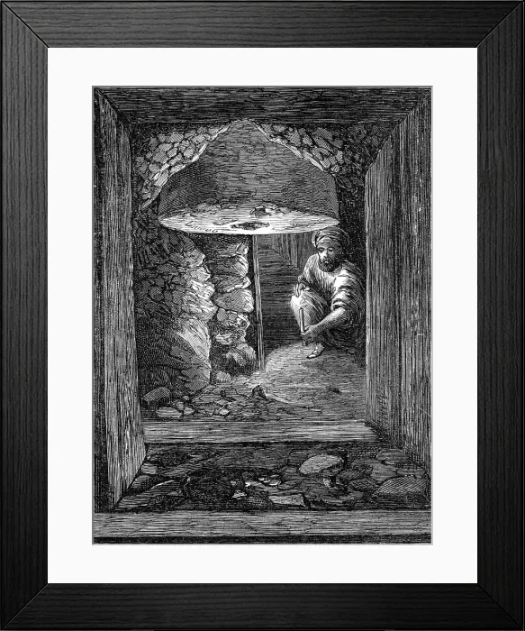 Framed Print : The Explorations at Jerusalem: gallery at the Golden Gate: column and rough wall, 1869. Creator: Unknown Framed Print : The Explorations at Jerusalem: gallery at the Golden Gate: column and rough wall, 1869. Creator: Unknown