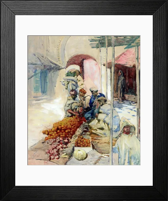 Framed Print : The orange sellers, Tangiers, 1905. Creator: Frances Hodgkins Framed Print : The orange sellers, Tangiers, 1905. Creator: Frances Hodgkins