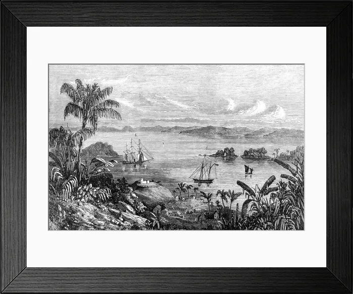 Framed Print : The Bay of Samana, St. Domingo, lately purchased by the United States, 1868. Creator: Unknown Framed Print : The Bay of Samana, St. Domingo, lately purchased by the United States, 1868. Creator: Unknown