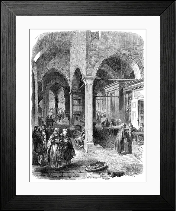 Framed Print : The Bazaar at Constantinople, 1869. Creator: Unknown