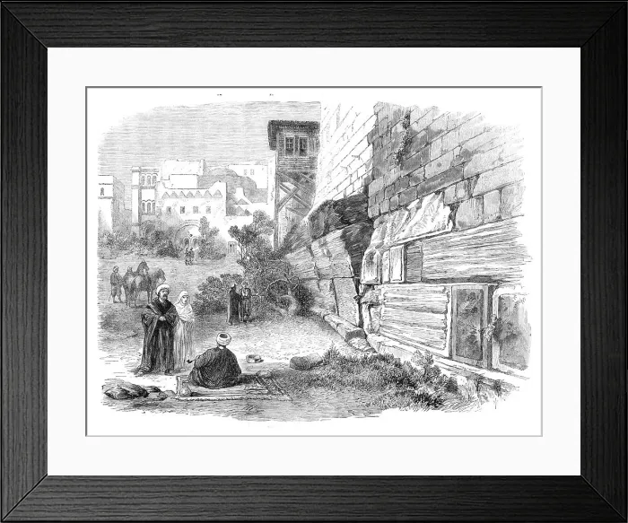 Framed Print : The Explorations at Jerusalem: Robinson's Arch, Haram Wall, 1869. Creator: Unknown Framed Print : The Explorations at Jerusalem: Robinson's Arch, Haram Wall, 1869. Creator: Unknown