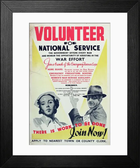 Framed Print : Poster, Volunteer For National Service, late 1940. Creator: E Paul Framed Print : Poster, Volunteer For National Service, late 1940. Creator: E Paul