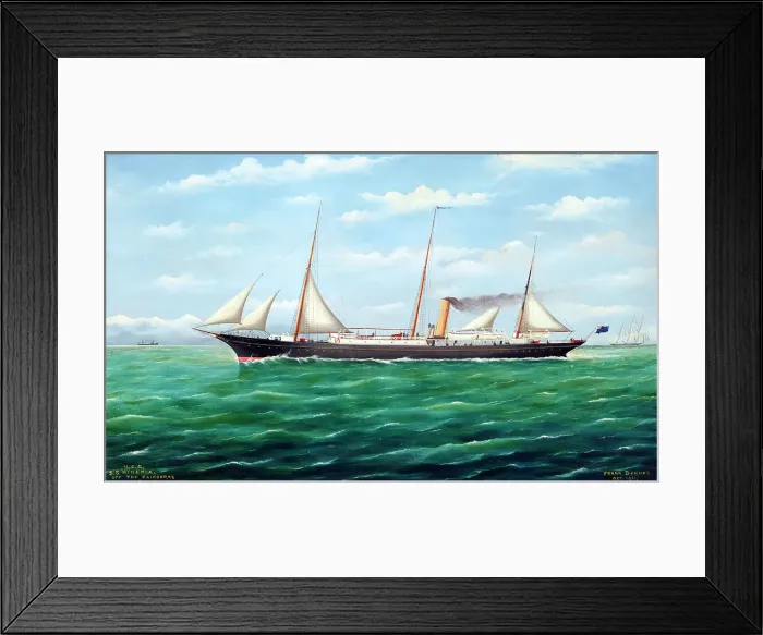 Framed Print : N.Z.G. S.S. Hinemoa off the Kaikouras, NZ, 1911. Creator: Frank Barnes Framed Print : N.Z.G. S.S. Hinemoa off the Kaikouras, NZ, 1911. Creator: Frank Barnes