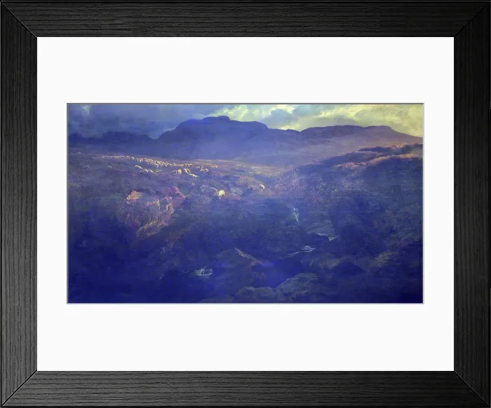 Framed Print : Highland pastures, c1870s. Creator: Henry Moore Framed Print : Highland pastures, c1870s. Creator: Henry Moore