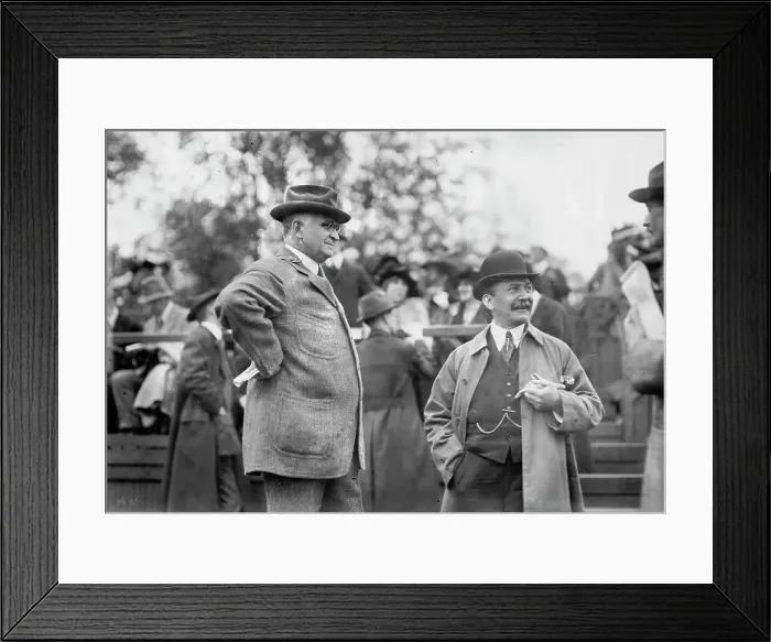 Framed Print : Aug. Belmont & Paul Cravath, (1912?). Creator: Bain News Service Framed Print : Aug. Belmont & Paul Cravath, (1912?). Creator: Bain News Service