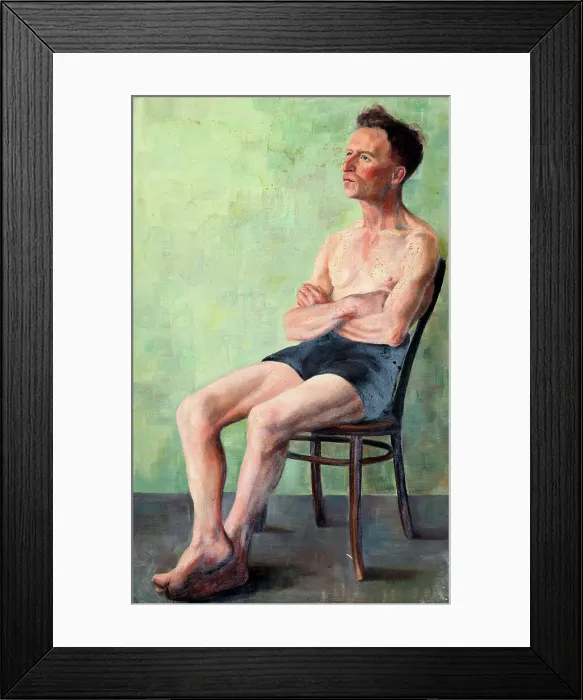 Framed Print : Untitled. [Man seated on a chair], c1926-1939. Creator: Elizabeth Berry