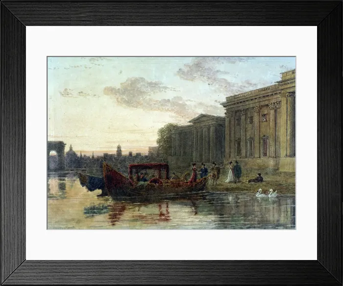 Framed Print : River scene, 1800-1840. Creator: George Barret the Younger Framed Print : River scene, 1800-1840. Creator: George Barret the Younger