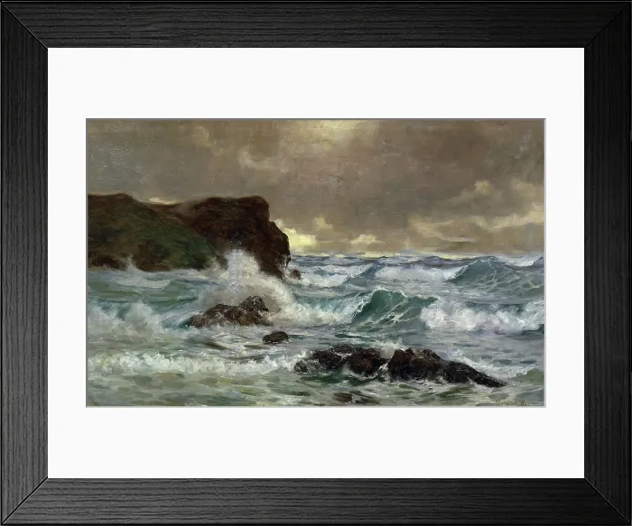 Framed Print : A heavy sea at Moeraki, 1903. Creator: George Edmund Butler Framed Print : A heavy sea at Moeraki, 1903. Creator: George Edmund Butler