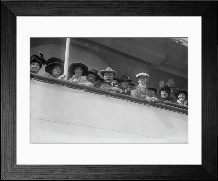 Framed Print : Colonel Roosevelt on SS Vandyck - departure 10 / 4 / 13, 1913. Creator: Bain News Service Framed Print : Colonel Roosevelt on SS Vandyck - departure 10 / 4 / 13, 1913. Creator: Bain News Service
