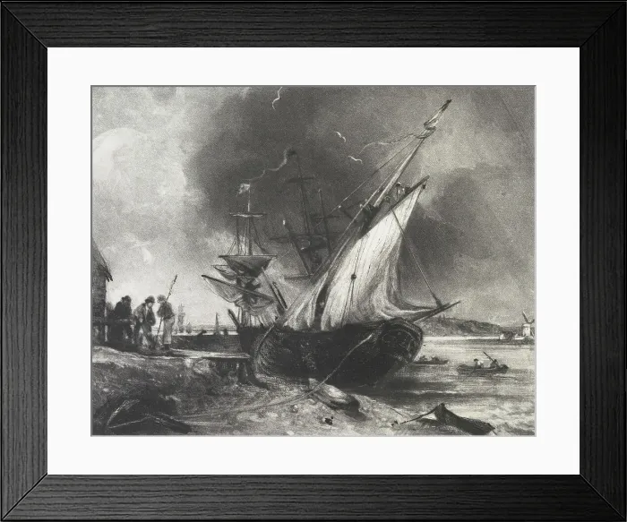 Framed Print : View on the Orwell, 1831. Creator: David Lucas Framed Print : View on the Orwell, 1831. Creator: David Lucas