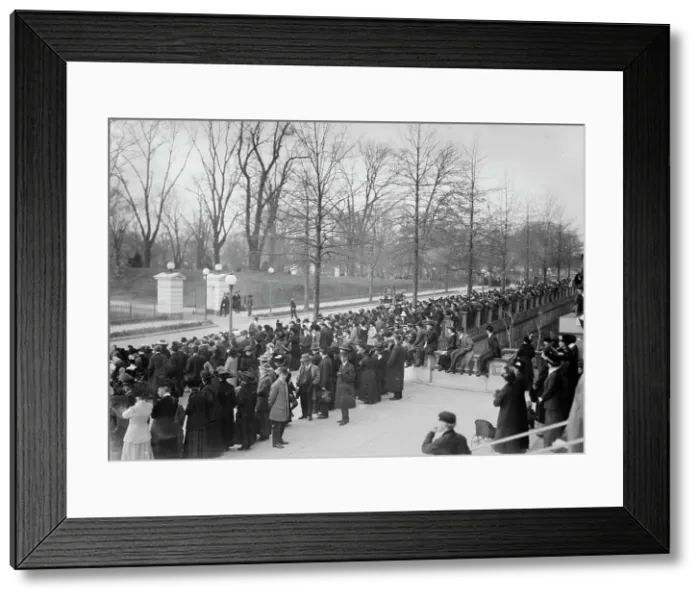 Framed Print : Crowd at White House, between c1910 and c1915. Creator: Bain News Service