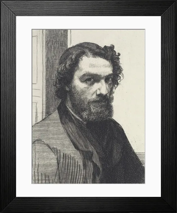 Framed Print : Portrait of Alphonse Legros, 1861. Creator: Felix Bracquemond Framed Print : Portrait of Alphonse Legros, 1861. Creator: Felix Bracquemond
