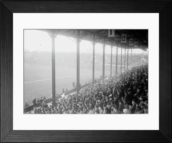 Framed Print : 1st base grandstand at Shibe Park, Philadelphia, 1913 World Series (baseball), 1913. Creator: Bain News Service Framed Print : 1st base grandstand at Shibe Park, Philadelphia, 1913 World Series (baseball), 1913. Creator: Bain News Service