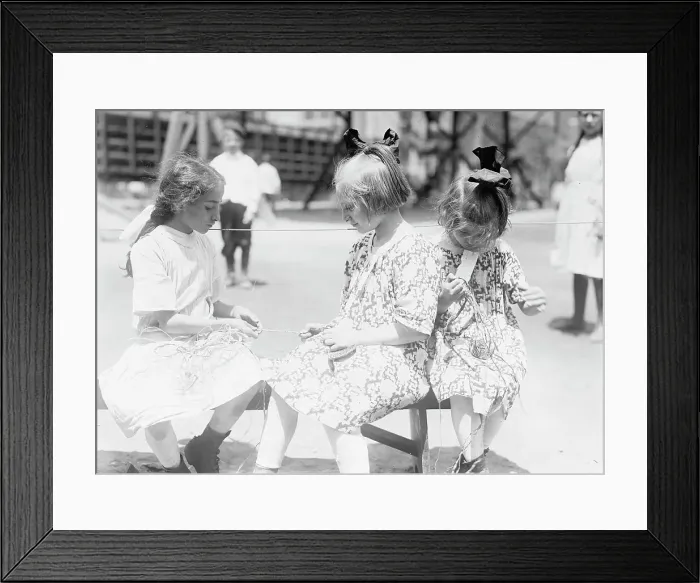 Framed Print : N.Y. Playground [raffia work], between c1910 and c1915. Creator: Bain News Service