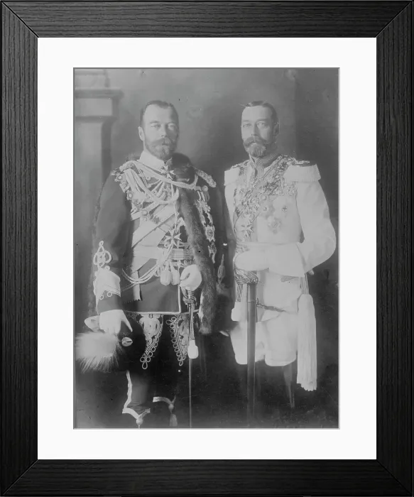 Framed Print : Czar Nicholas II, King George V, 1913. Creator: Bain News Service Framed Print : Czar Nicholas II, King George V, 1913. Creator: Bain News Service