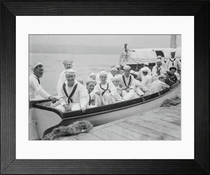 Framed Print : Naval Militia ready to embark, between c1910 and c1915. Creator: Bain News Service