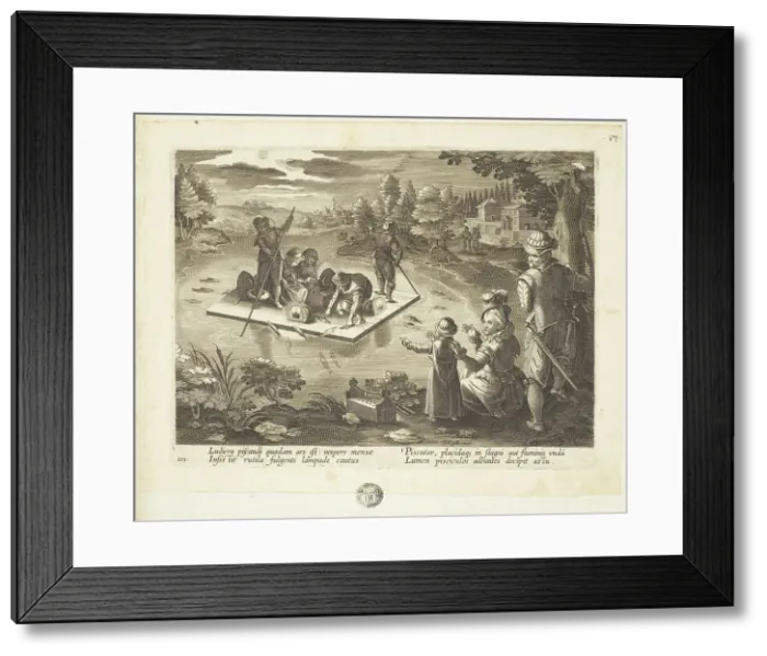 Framed Print : Venationes ferarum, avium, piscium (Hunts of wild animals, birds and fish). Plate 101, 1596. Creator: Hans Collaert the Younger Framed Print : Venationes ferarum, avium, piscium (Hunts of wild animals, birds and fish). Plate 101, 1596. Creator: Hans Collaert the Younger