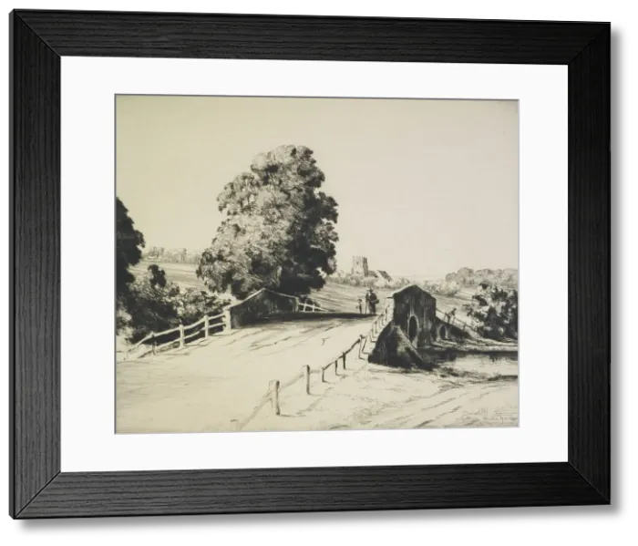Framed Print : A Suffolk bridge, 1930s. Creator: Martin Hardie Framed Print : A Suffolk bridge, 1930s. Creator: Martin Hardie