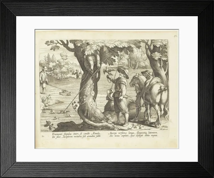 Framed Print : Venationes ferarum, avium, piscium (Hunts of wild animals, birds and fish). Plate 71, 1596. Creator: Hans Collaert the Younger Framed Print : Venationes ferarum, avium, piscium (Hunts of wild animals, birds and fish). Plate 71, 1596. Creator: Hans Collaert the Younger