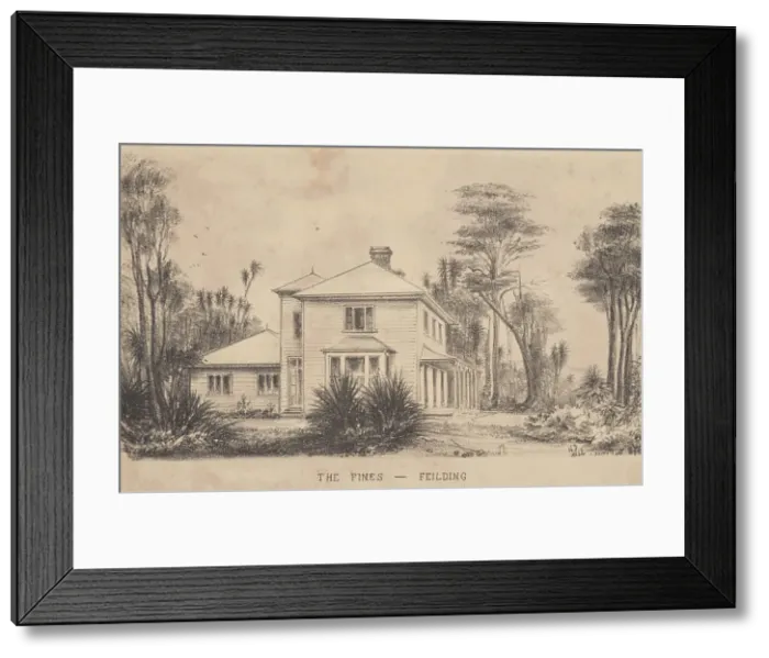 Framed Print : The Halcombe's house, The Pines, at Feilding, 1878. Creator: Edith Stanway Halcombe Framed Print : The Halcombe's house, The Pines, at Feilding, 1878. Creator: Edith Stanway Halcombe