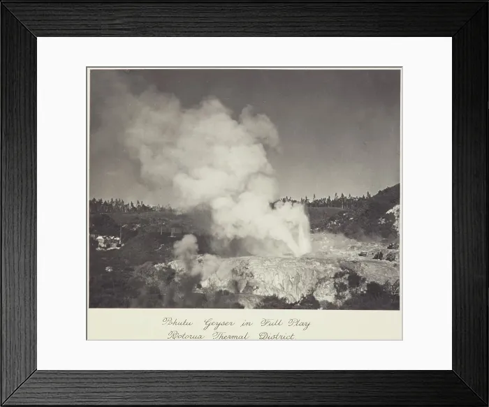 Framed Print : Pohutu Geyser in full play, Rotorua thermal district, 1920s. Creator: Harry Moult Framed Print : Pohutu Geyser in full play, Rotorua thermal district, 1920s. Creator: Harry Moult