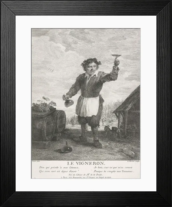 Framed Print : Le Vigneron (The winegrower), 1749-1797. Creator: Jean-Charles Levasseur Framed Print : Le Vigneron (The winegrower), 1749-1797. Creator: Jean-Charles Levasseur