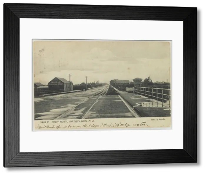 Framed Print : Beer Town, Invercargill, New Zealand, 1906. Creator: Muir & Moodie Framed Print : Beer Town, Invercargill, New Zealand, 1906. Creator: Muir & Moodie