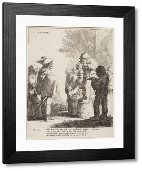 Framed Print : The five senses (sound), 1642-1650. Creator: Jan Dirksz Both Framed Print : The five senses (sound), 1642-1650. Creator: Jan Dirksz Both