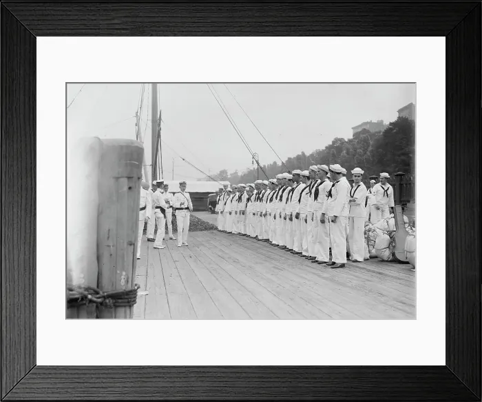 Framed Print : Roll Call - Naval Militia, between c1910 and c1915. Creator: Bain News Service