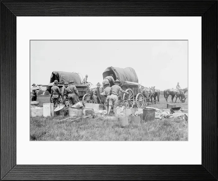 Framed Print : Unloading supplies, N.Y.N.G. between c1910 and c1915. Creator: Bain News Service Framed Print : Unloading supplies, N.Y.N.G. between c1910 and c1915. Creator: Bain News Service