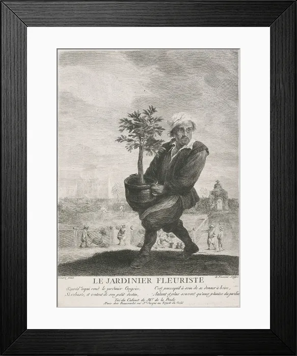 Framed Print : Le Jardinier Fleuriste (The gardener), 1749-1797. Creator: Jean-Charles Levasseur Framed Print : Le Jardinier Fleuriste (The gardener), 1749-1797. Creator: Jean-Charles Levasseur